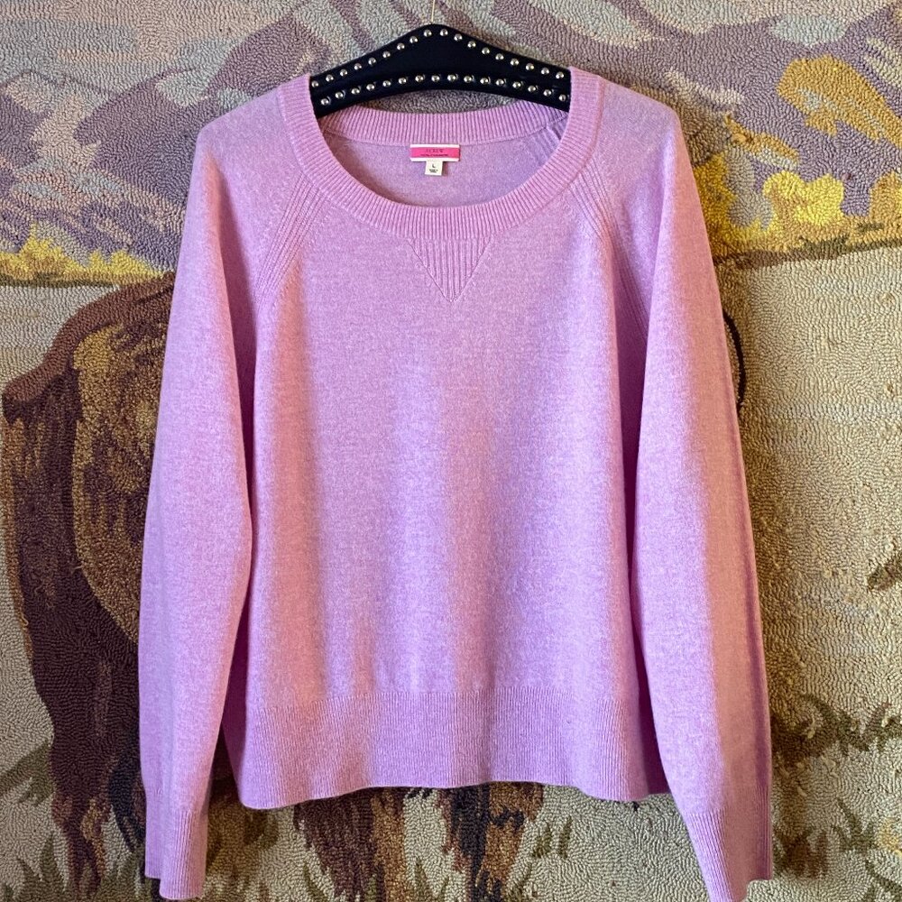 NEW J.Crew Womens Sz L Cashmere Sweater Pink Crew Neck